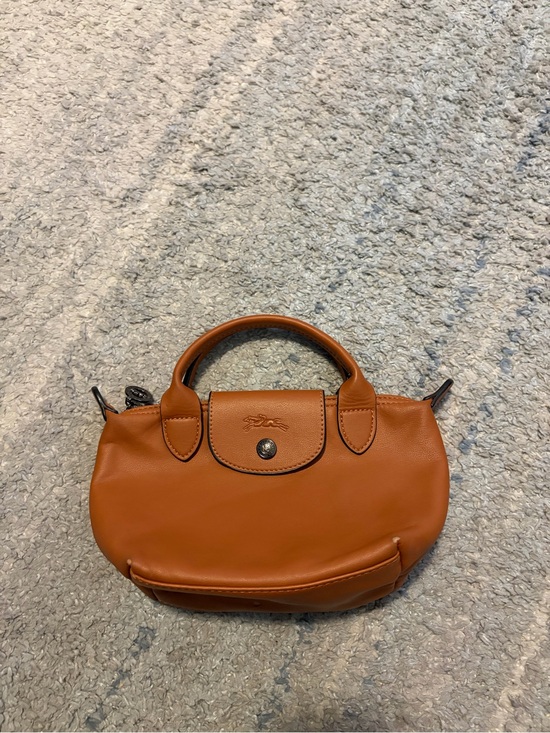 Longchamp Handbags - Longchamp Le Pliage Cuir Mini Leather Crossbody Bag Cognac Tan Brown